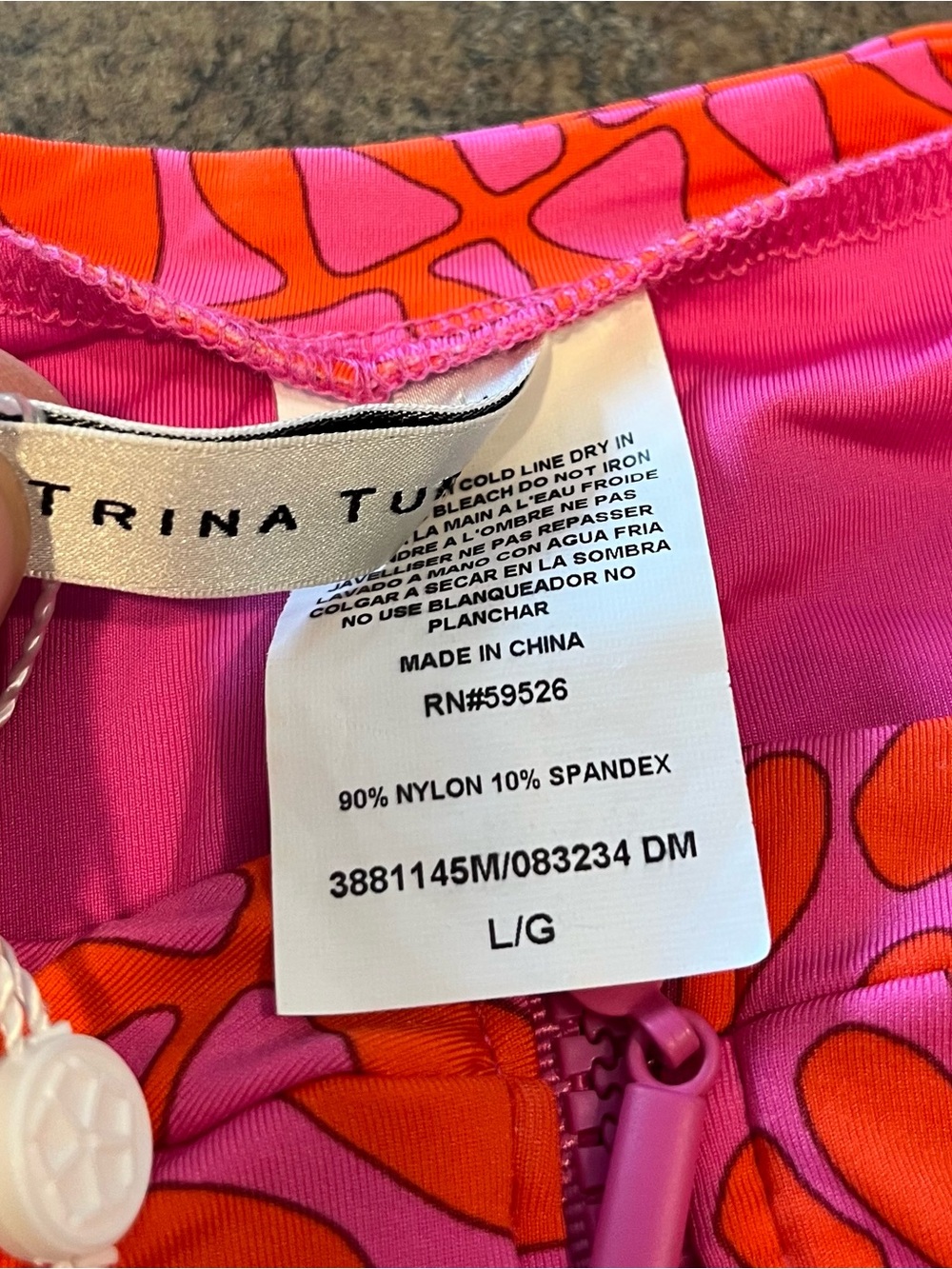 Trina Turk Trellis Paddle Board One-Piece, size L, NWT - Picture 4 of 10